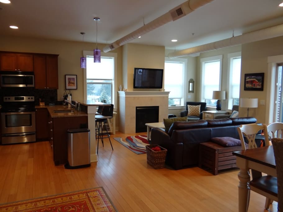 Open Living/Dining/Kitchen