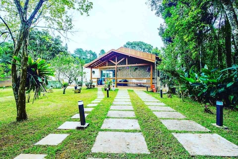 Comfortable villa with pool and fireplace