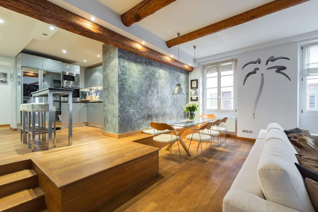 Lounge and open kitchen