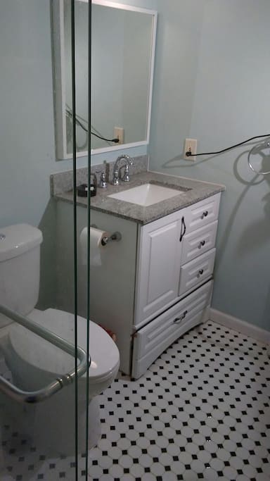 Vanity with new granite top.