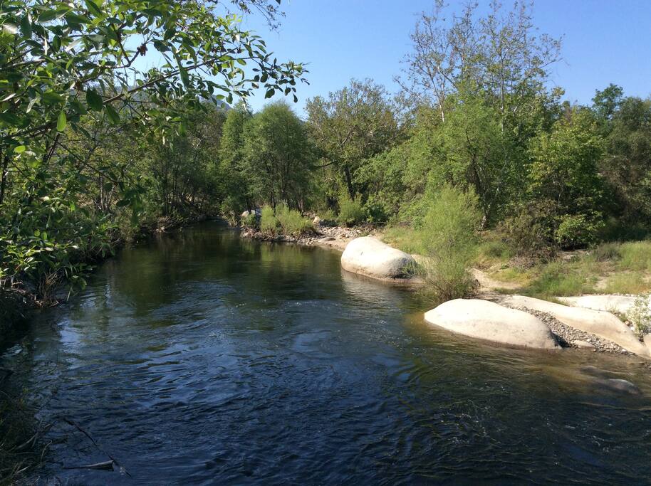 Deep, refreshing swimming hole on property