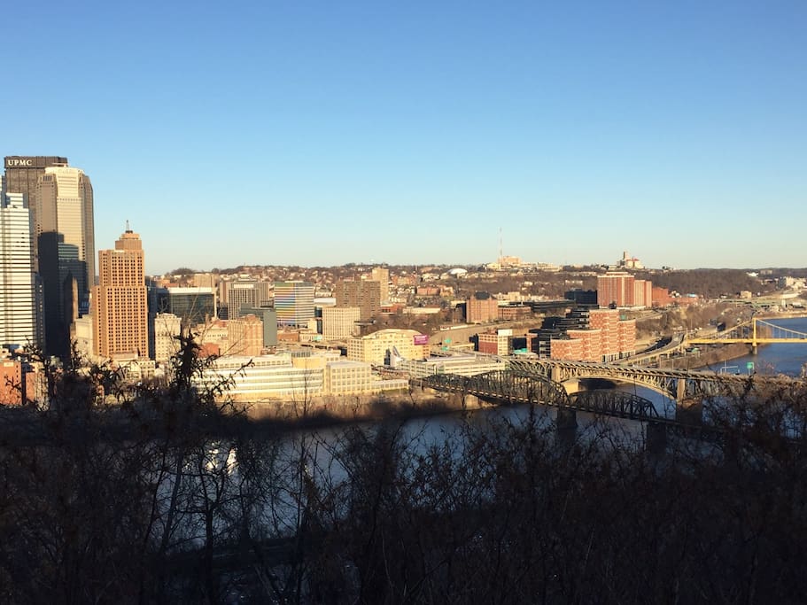 Your view of the river and bridges from the front porch.