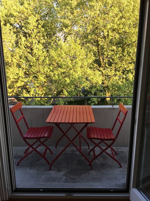 balcony number 2 with table 2 chairs and bbq