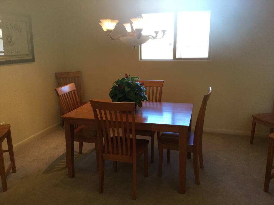 Dining area seating eight