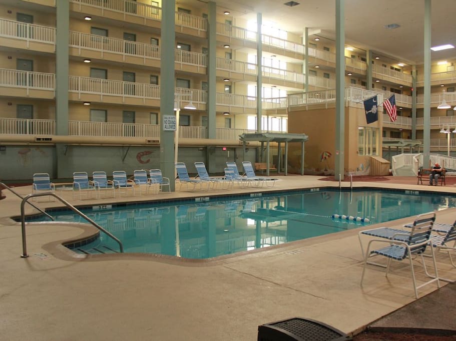 Indoor pool outside our front door!