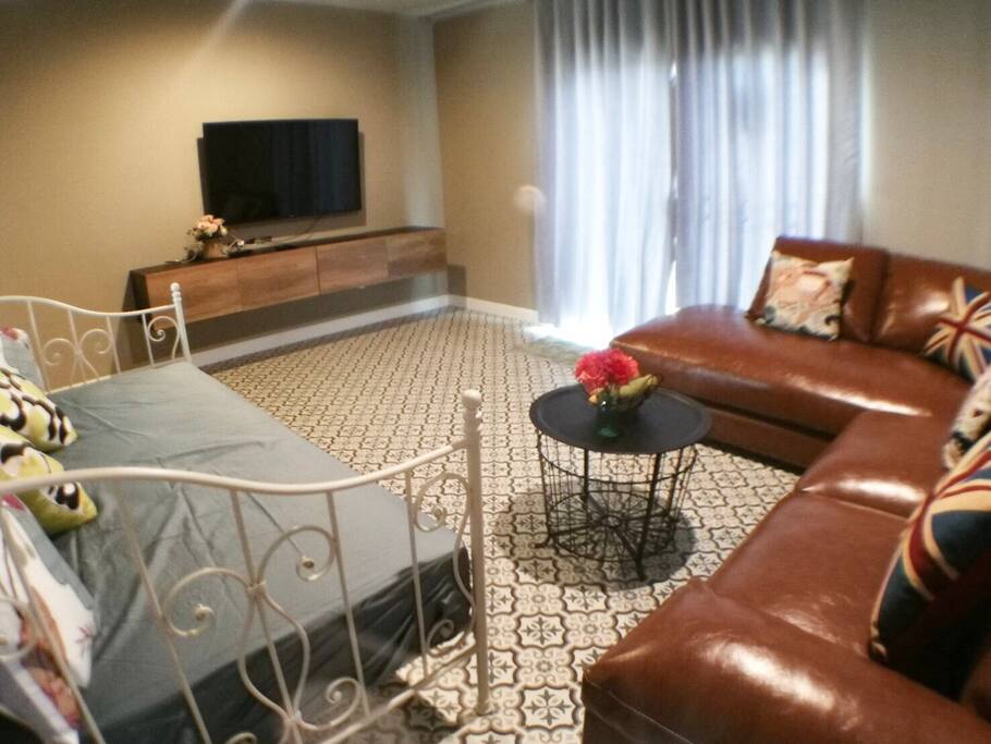 Living room with smart TV