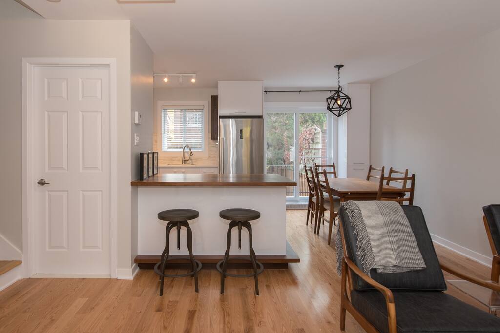 Open concept kitchen/living space