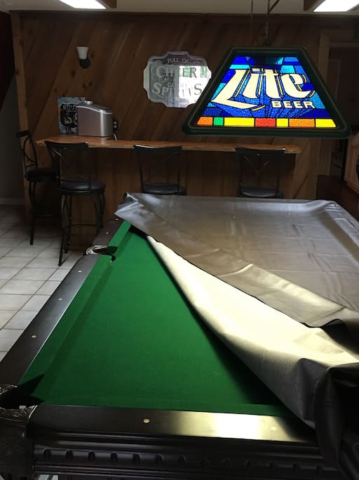 Personal pool table for your enjoyment during your stay!