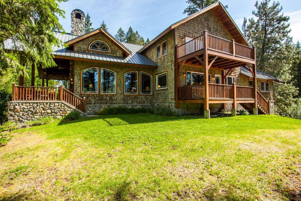Deck off the kitchen, upstairs deck off the master, and a deck by the river