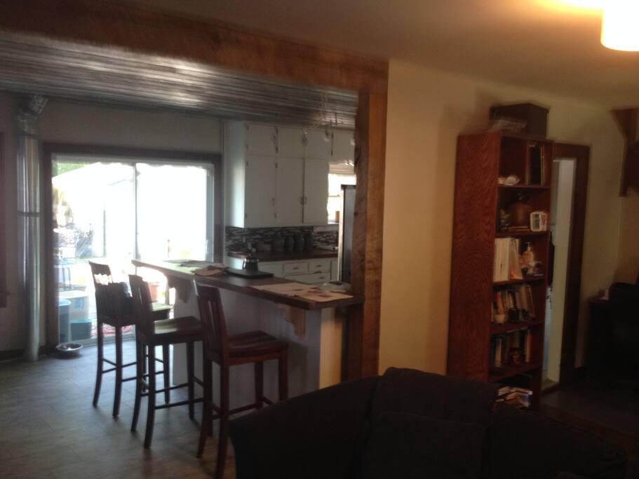 Shared space-Kitchen and living room.