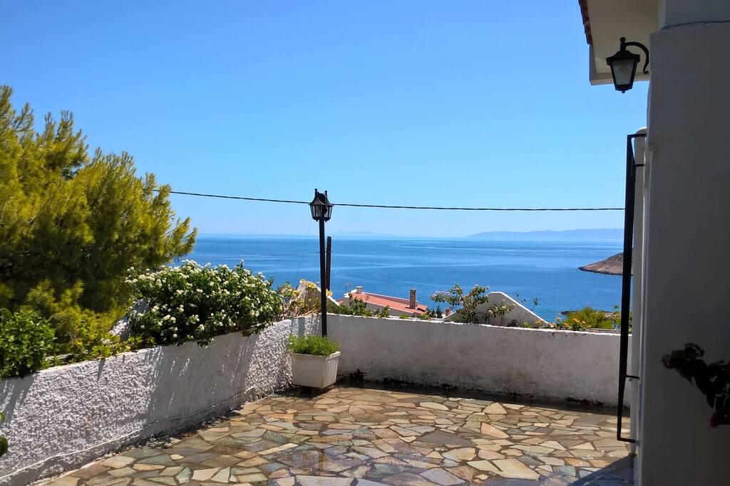 sea view from behind balcony