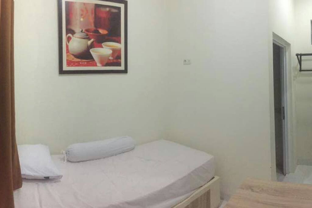 Provided with spring bed and pillows