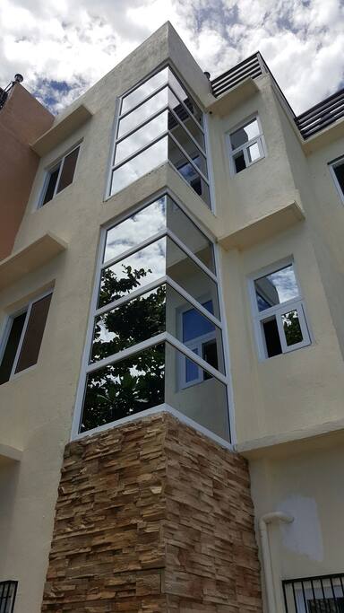 beach side windows and stone