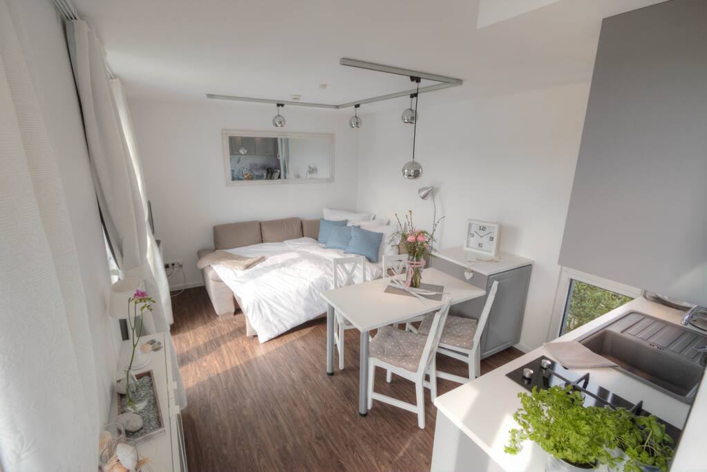 Wohnraum mit Schlafcouch