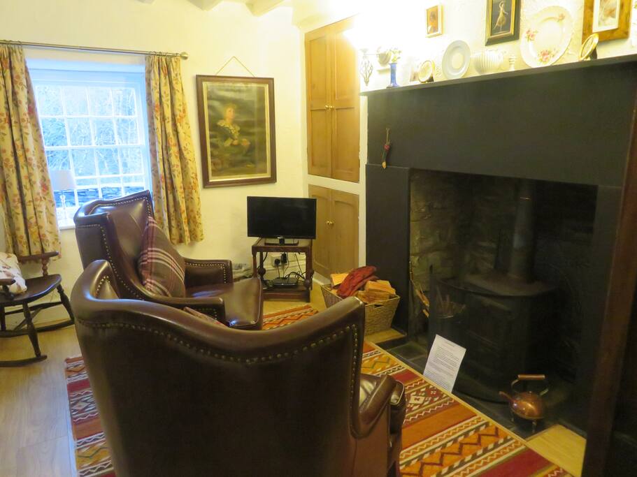 Lounge with wood burner