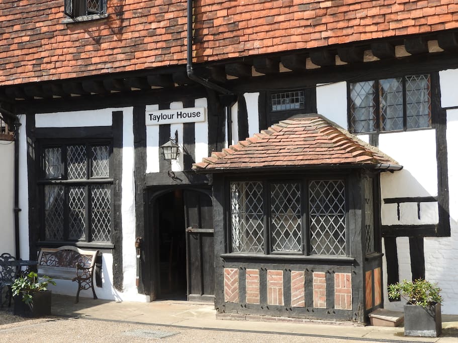 Close-up of entrance with door into the house
