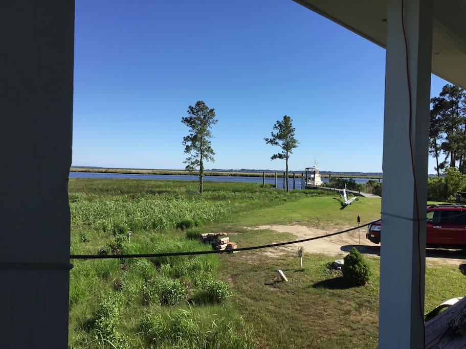 Off the deck facing south to the dock.