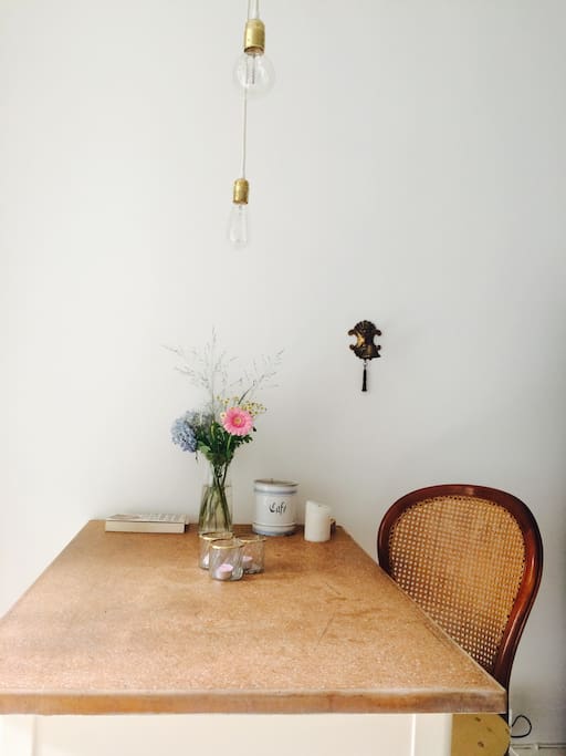The kitchen table.