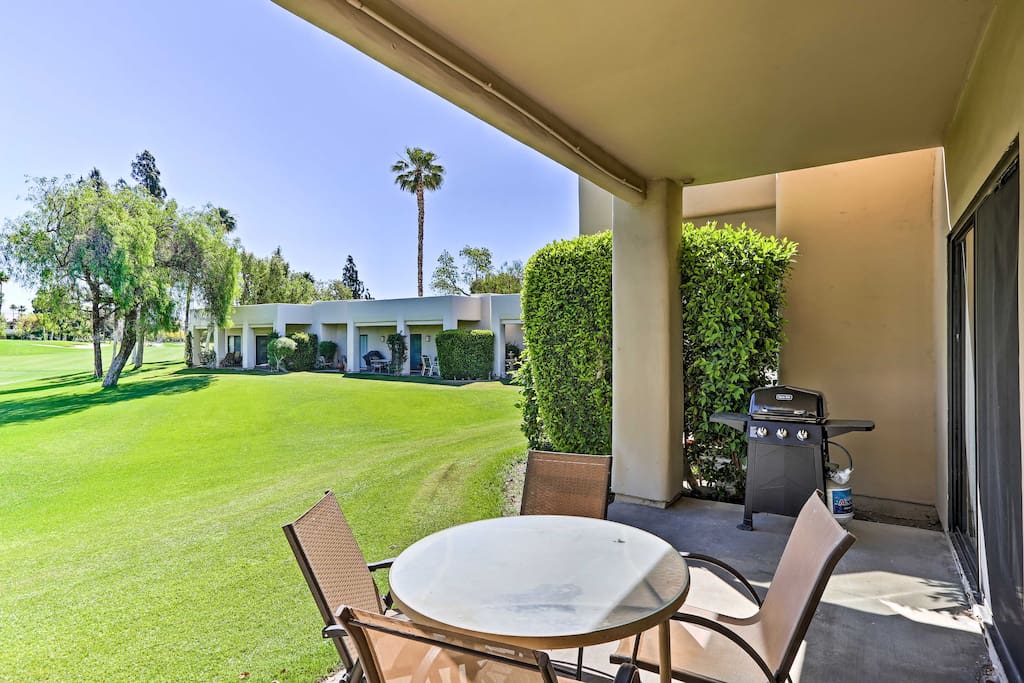 Enjoy front row seats to the golf course from the patio.