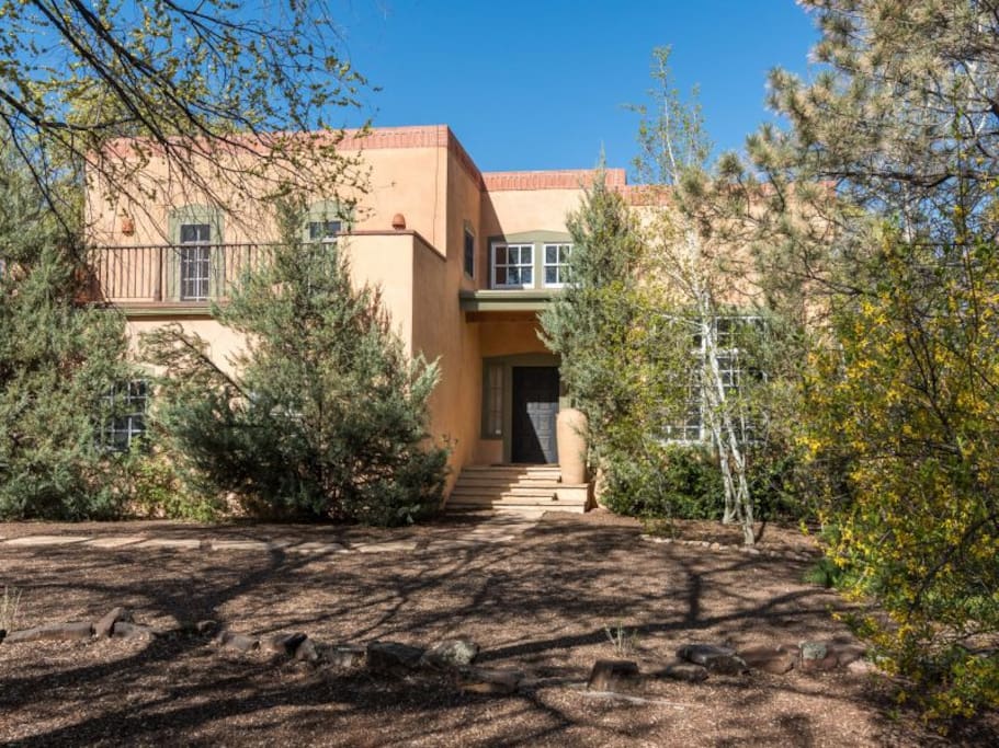 On an extra large lot, in the Historic District of the East Side of Santa Fe.