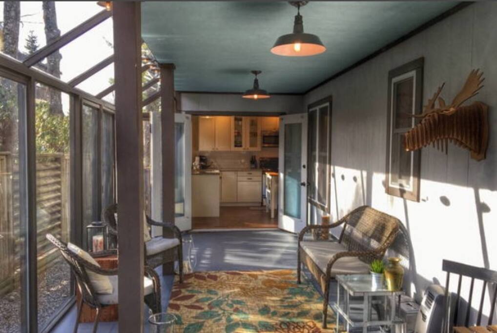 Beautiful sun room connects right off of the kitchen