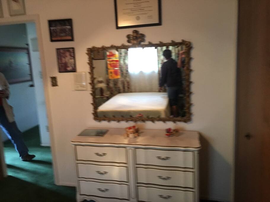 Bedroom with mirror