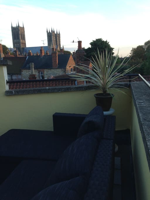 Stunning views of Lincoln's magnificent Cathedral from private roof terrace