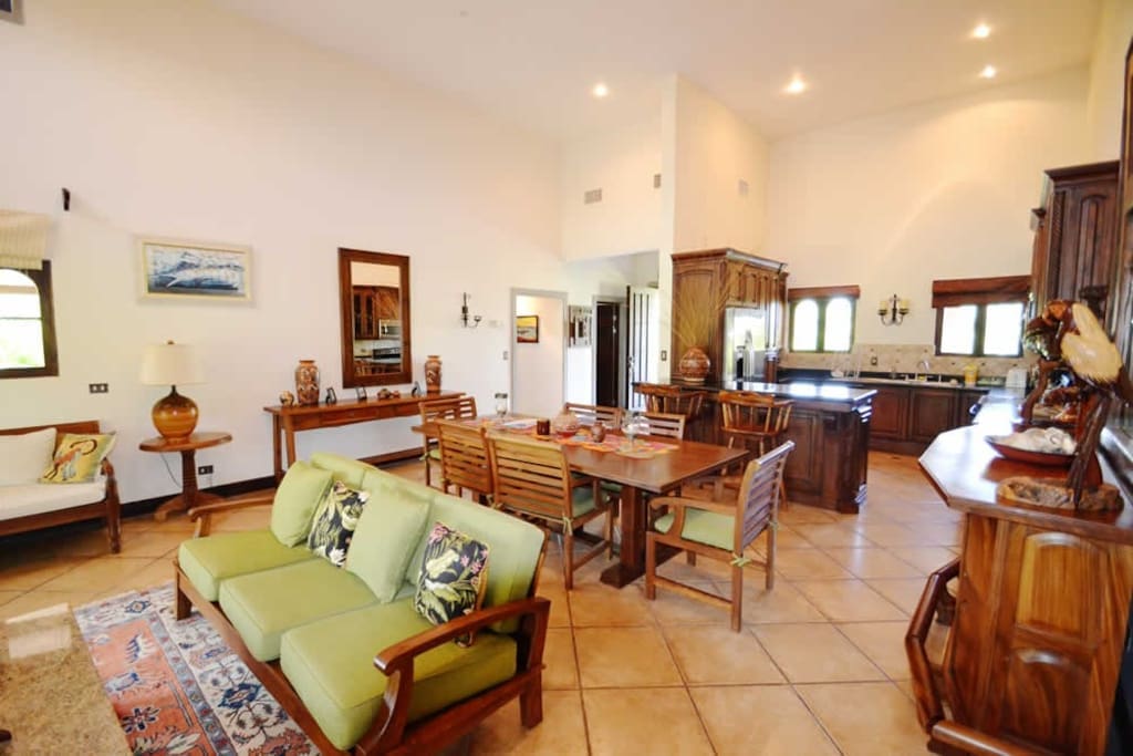 Dining table and kitchen on the back