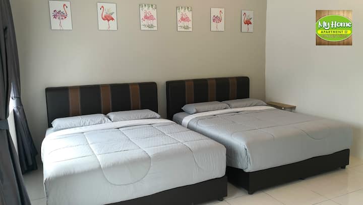 Dormitorio principal (con baño adjunto) : 2 camas tamaño queen