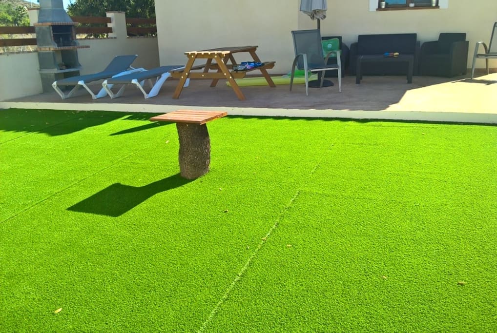 Artificial Grass and Table area