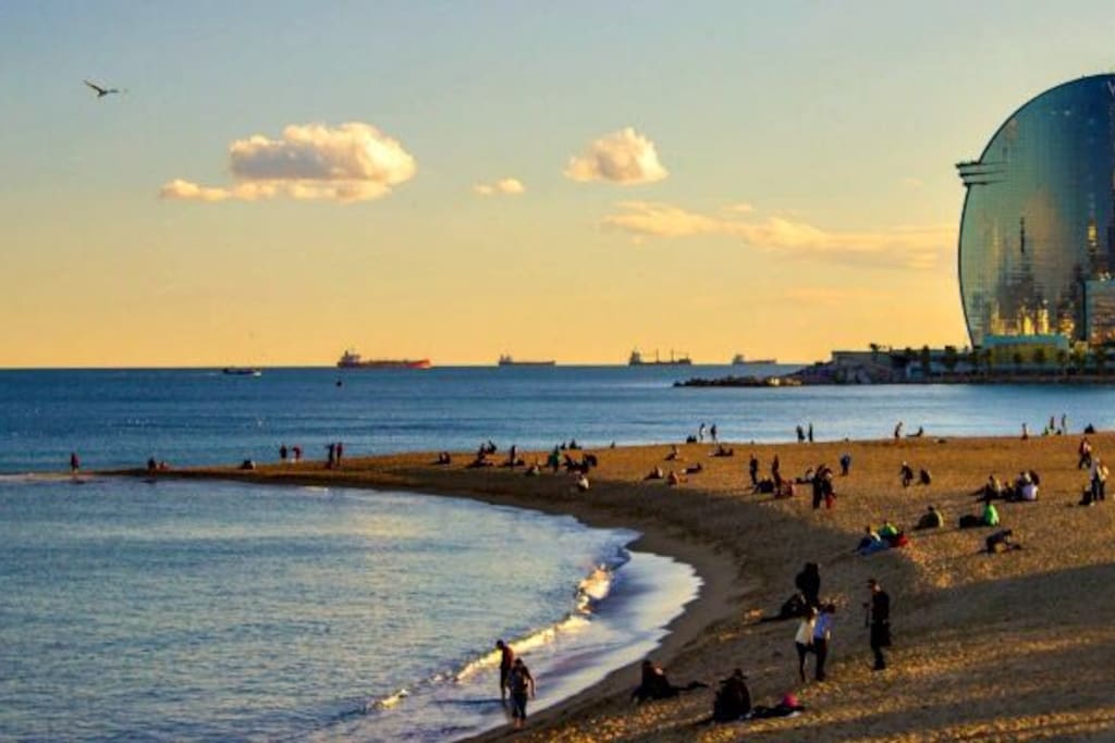 Next to the beach of Barceloneta