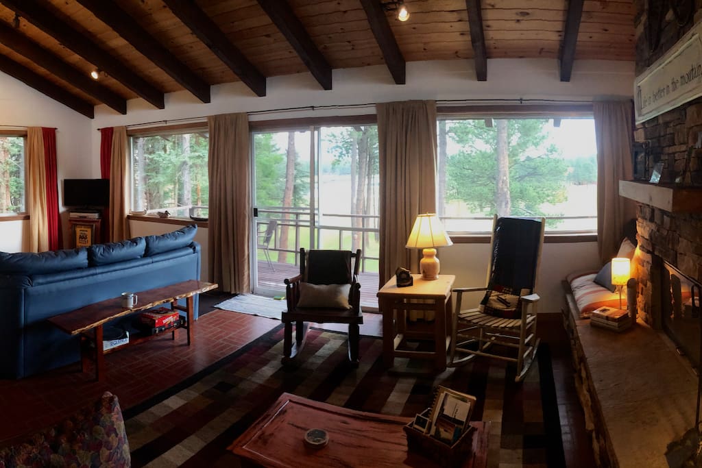Two sitting areas in the living room.