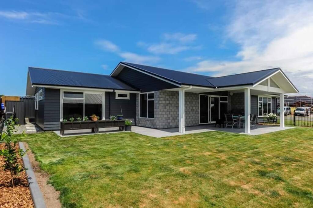 Backyard. Outdoor furniture and BBQ