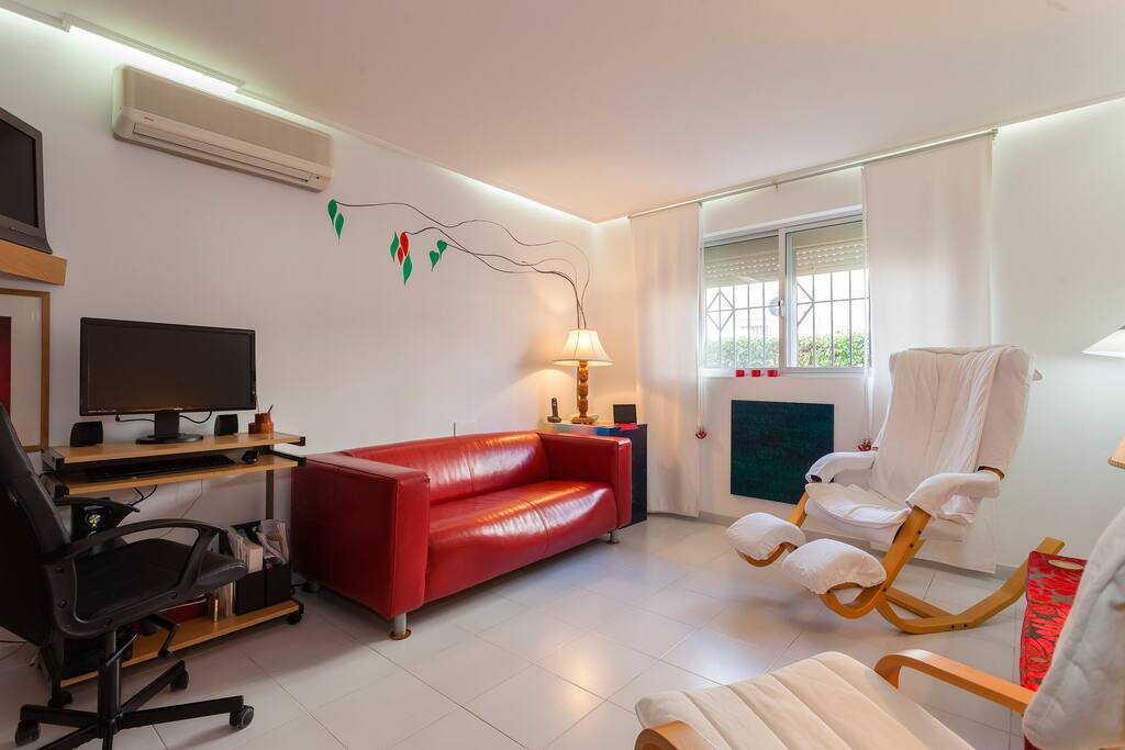 Shared sitting room with TV