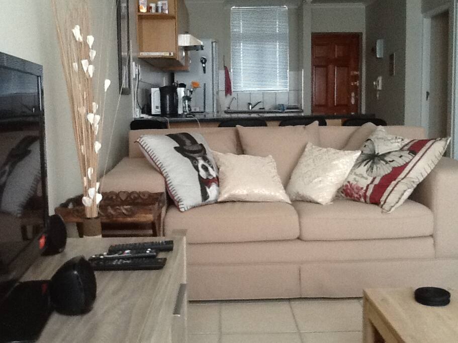 Lounge with open plan kitchen