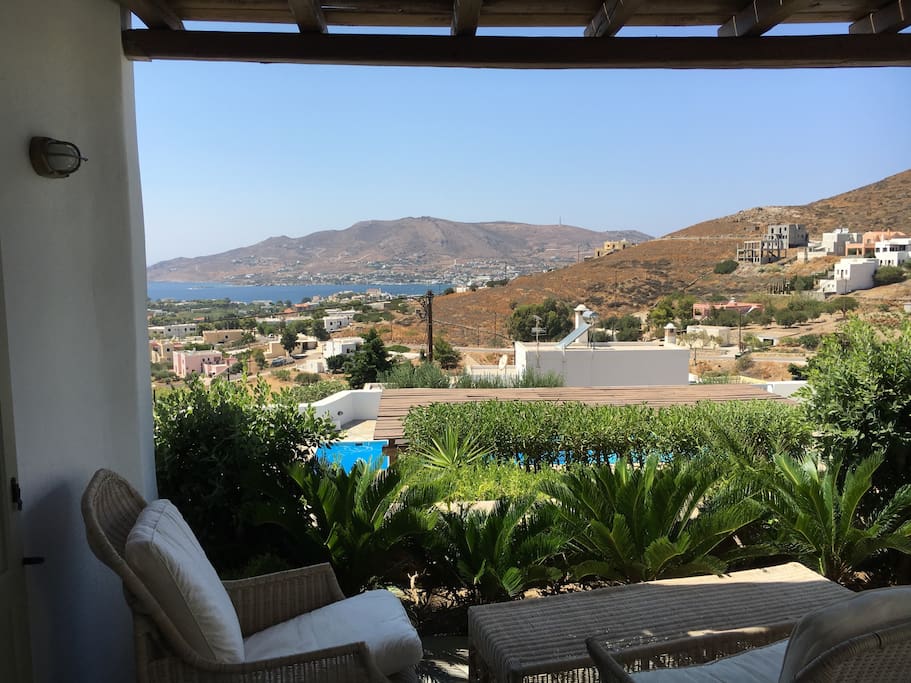 Living room veranda and view of Foinikas bay.