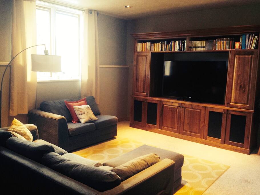 You have access to your own family room area with a large screen Smart TV. Amazon Prime and Netflix are available for your enjoyment.