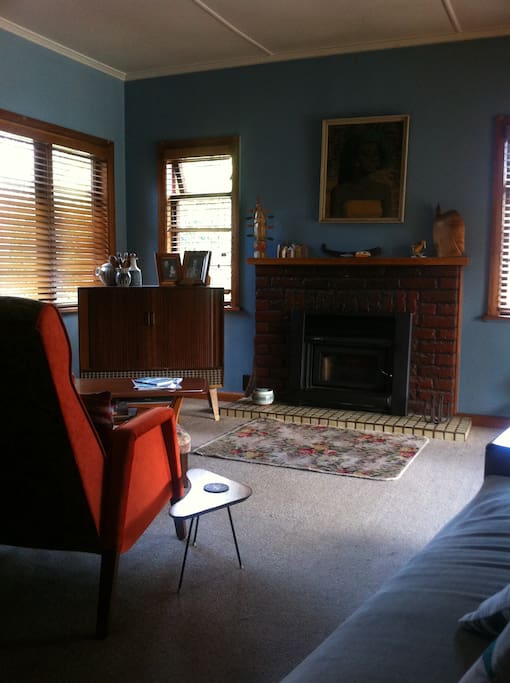 Living room and wood stove (wood supplied!)