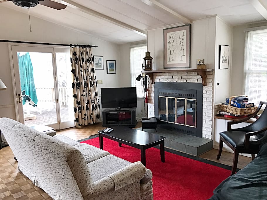 Living Room with Entry to Upper Deck