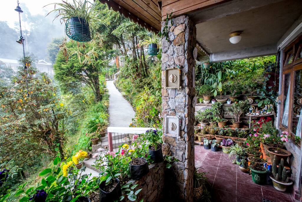 Private garden and pathway.