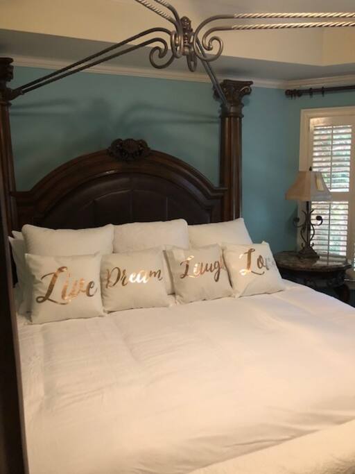 Luxurious king size bed in private room