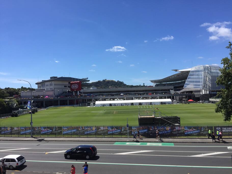 Across the road from Eden Park