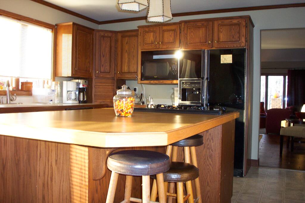 This is the kitchen where breakfast is served