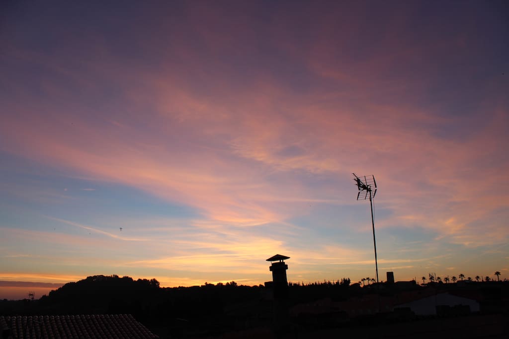 Sonnenaufgang von der Terrasse