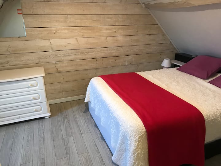 Chumba cha kulala katika nyumba kubwa ghorofani