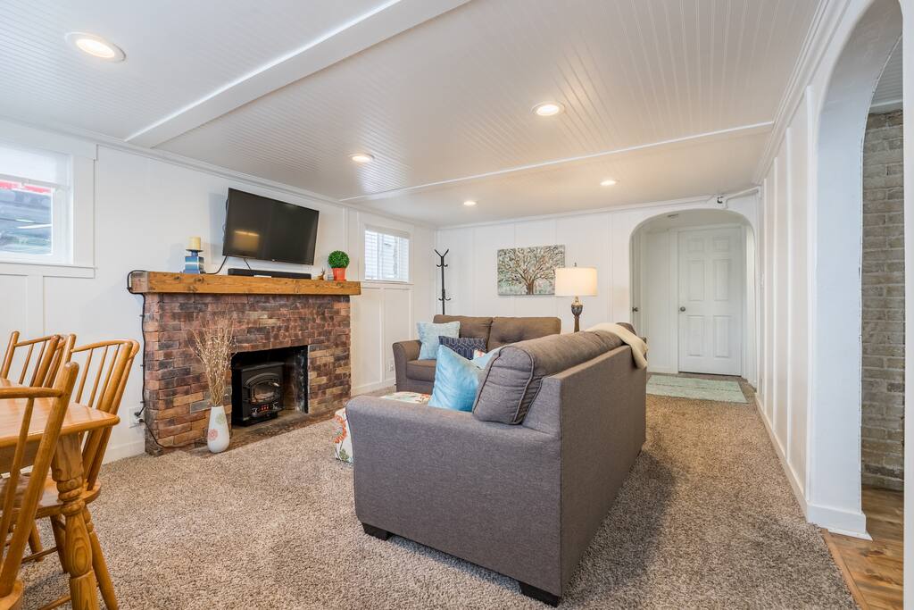 Relax and enjoy the comforts of home in our cozy living room.
