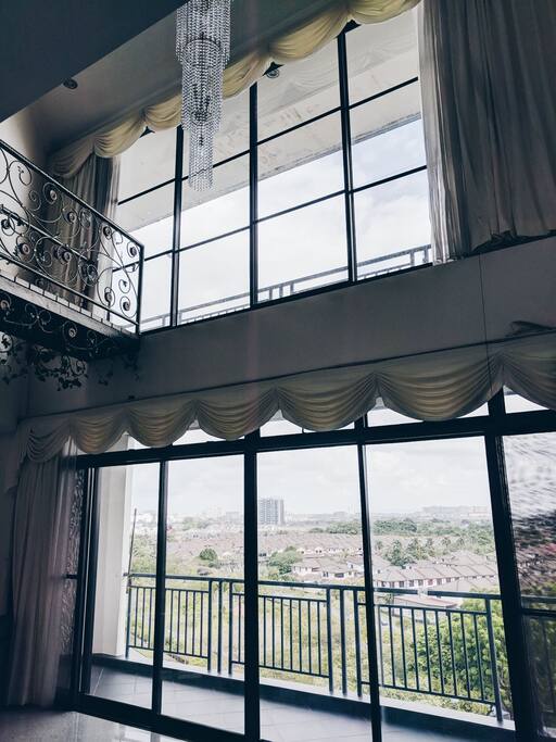 big bright window beside living room