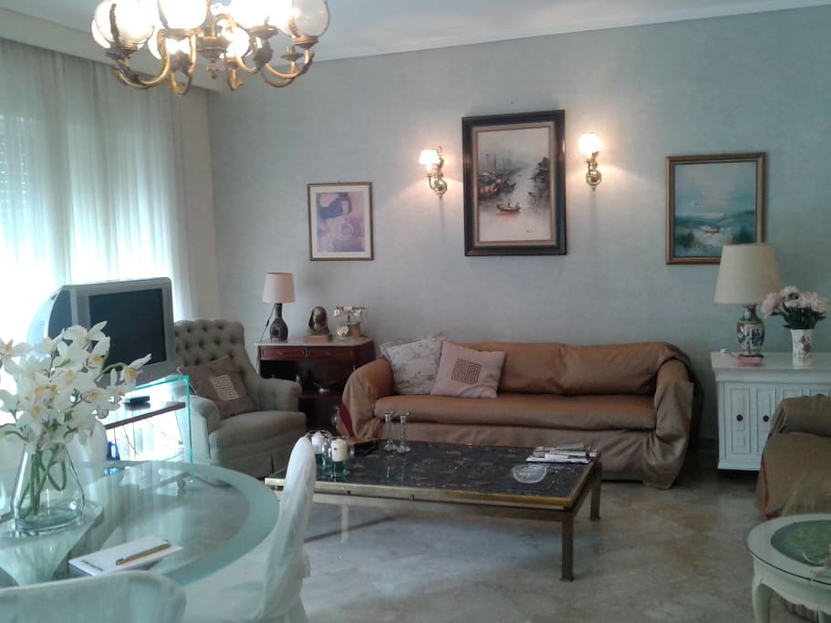 Spacious and cozy livingroom with TV and wireless wi-fi