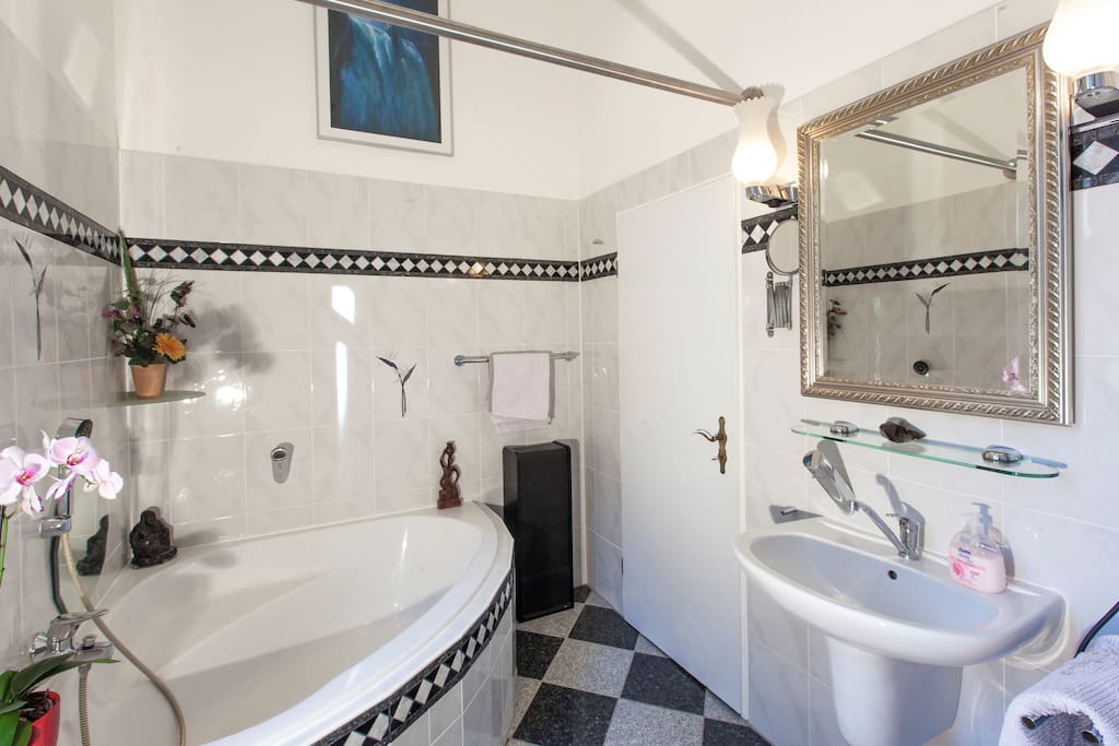 Private Bathroom / Privates Badezimmer
(with bathtub & shower)
(mit Badewannen & Dusche)