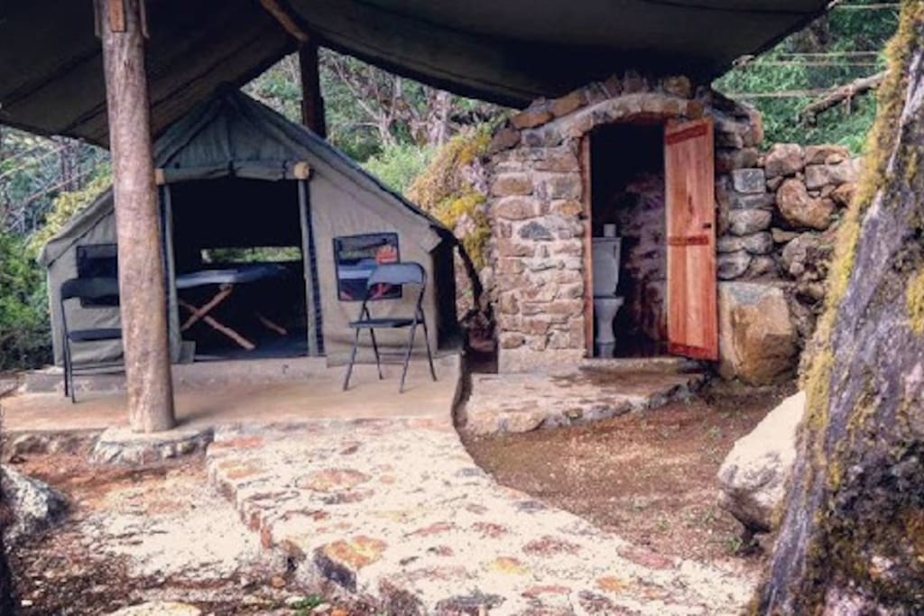 The Tent with two comfy and the washroom